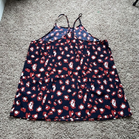 Renee C Sleeveless Blouse Top Womens Medium Animal Print Navy Blue Sleeveless - Picture 10 of 10